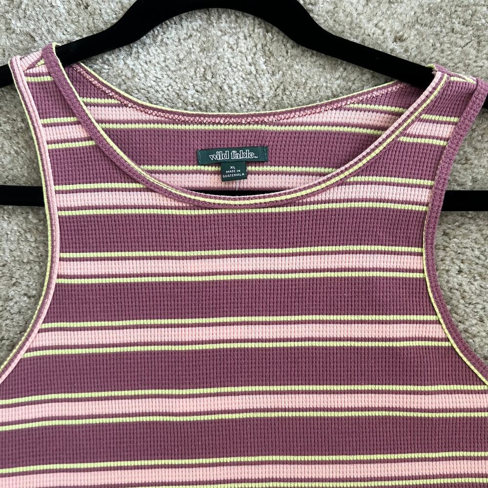 NWT Wild Fable Pink Striped Ribbed Racerback Body Con Dress Size: XL - Picture 3 of 11